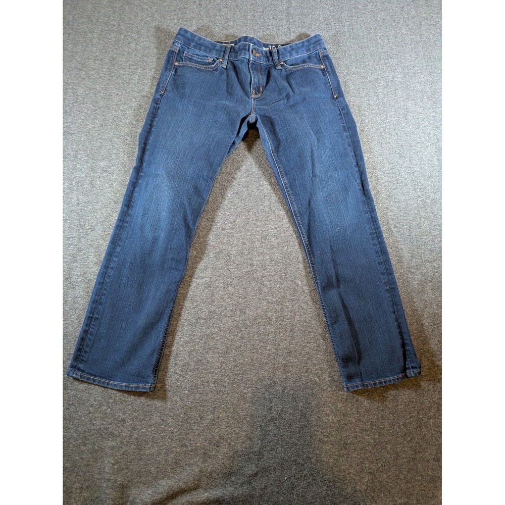 Gap Jeans Women's 1969 Denim Size 30p Straight Leg High Rise‎ Dark Wash Stretch